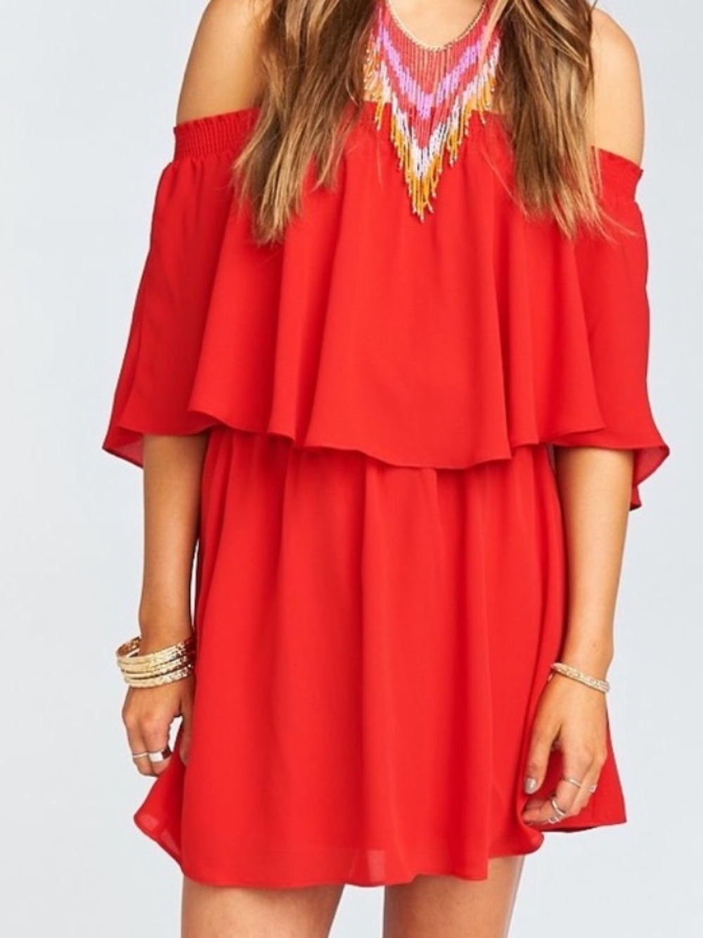 Show Me Your Mumu Casita Mini Dress ~ Bonfire Crisp Red